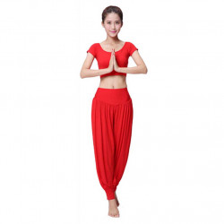 Best Yoga Apparel Sexy Yoga Red Pant Gym Clothes Dance Outfit Fitness Suit